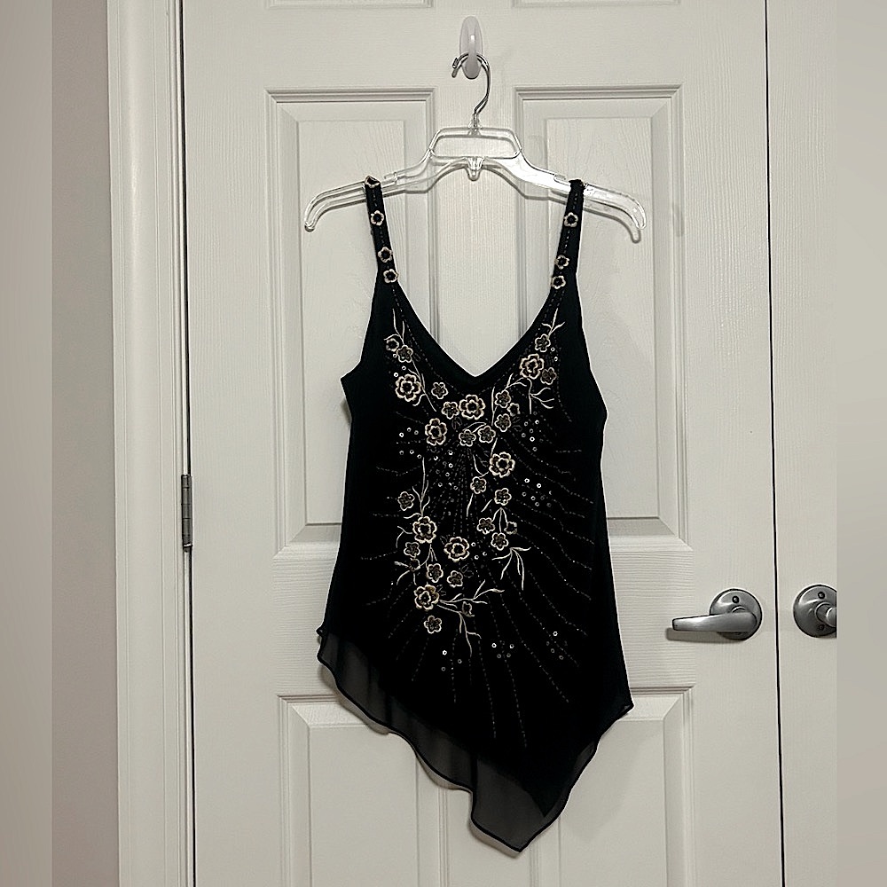 Y2K R&M Richards embroidered asymmetrical blouse